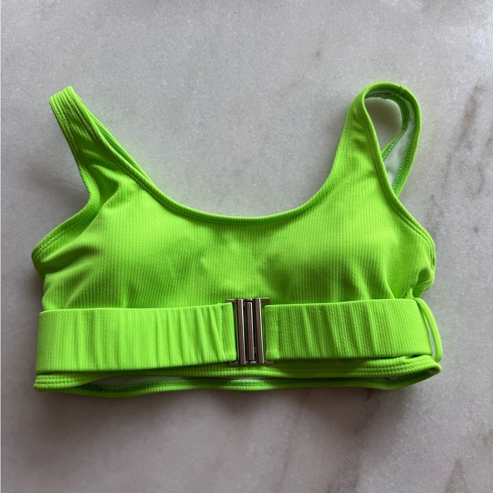 Neon Green bikini top with Buckle